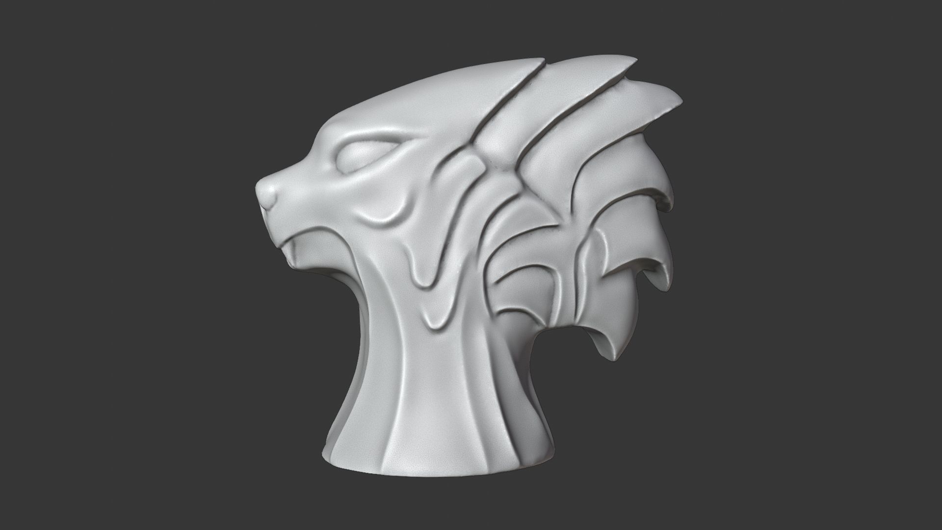 Lion Head or Egyptian Dog Anubis Sphinx Pharaoh Statue 3D print model_3