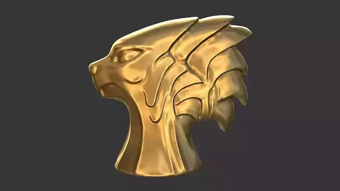 Lion Head or Egyptian Dog Anubis Sphinx Pharaoh Statue