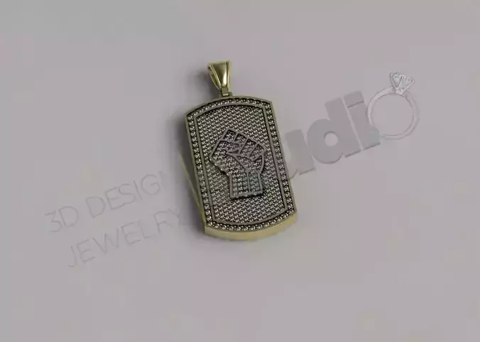 Highly detailed pendant with hand