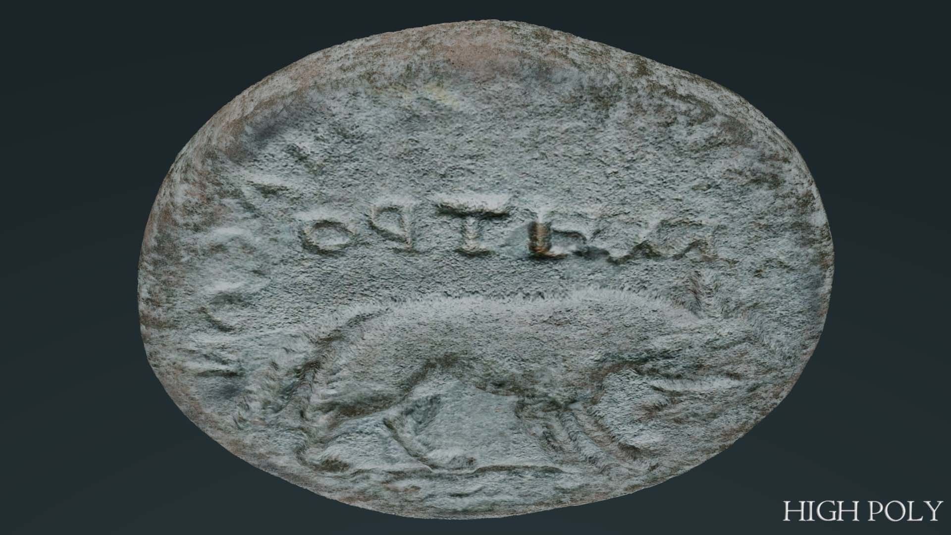 Lykaonia Coin 1 Low-poly 3D model_9