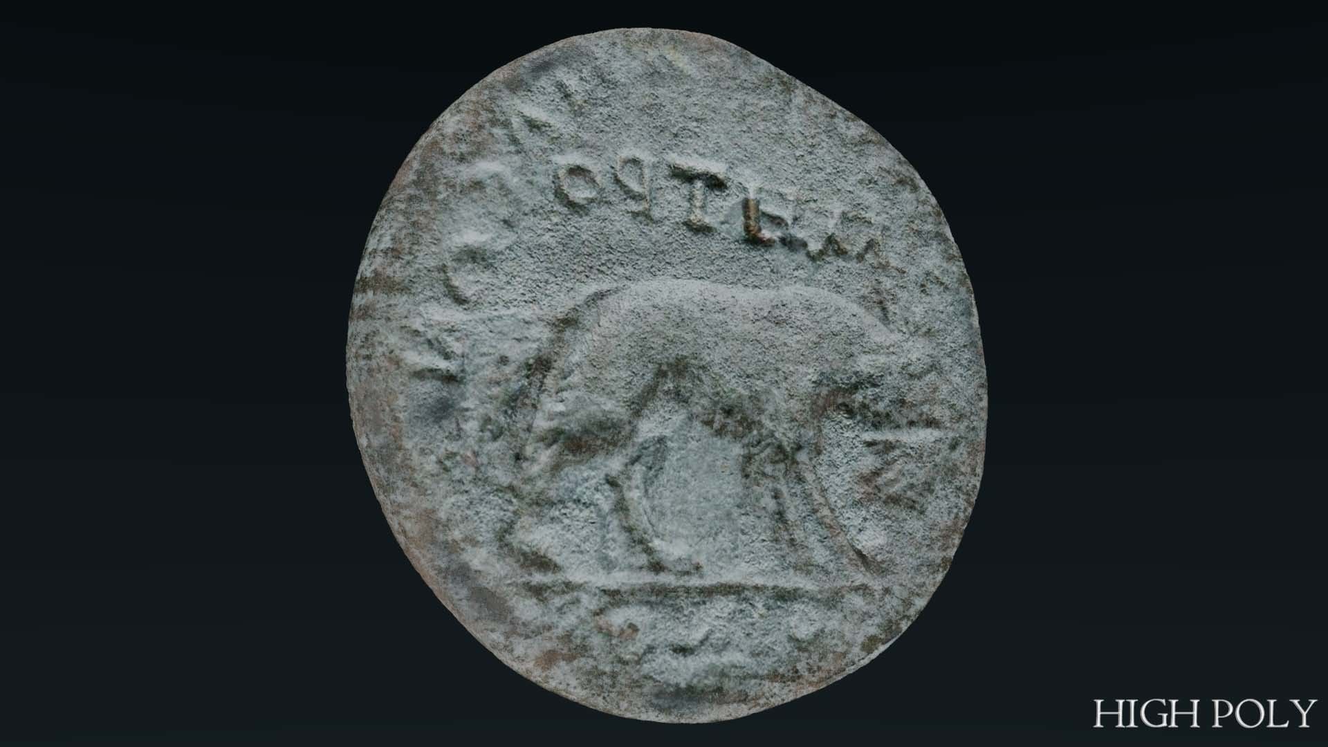 Lykaonia Coin 1 Low-poly 3D model_8