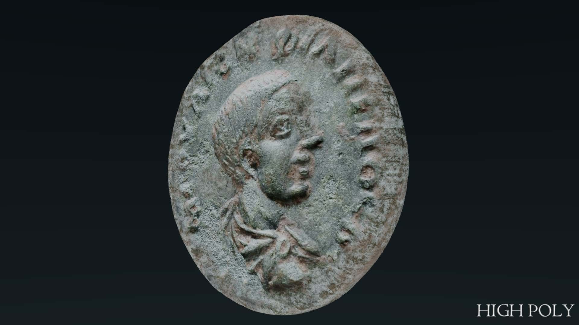 Lykaonia Coin 1 Low-poly 3D model_5