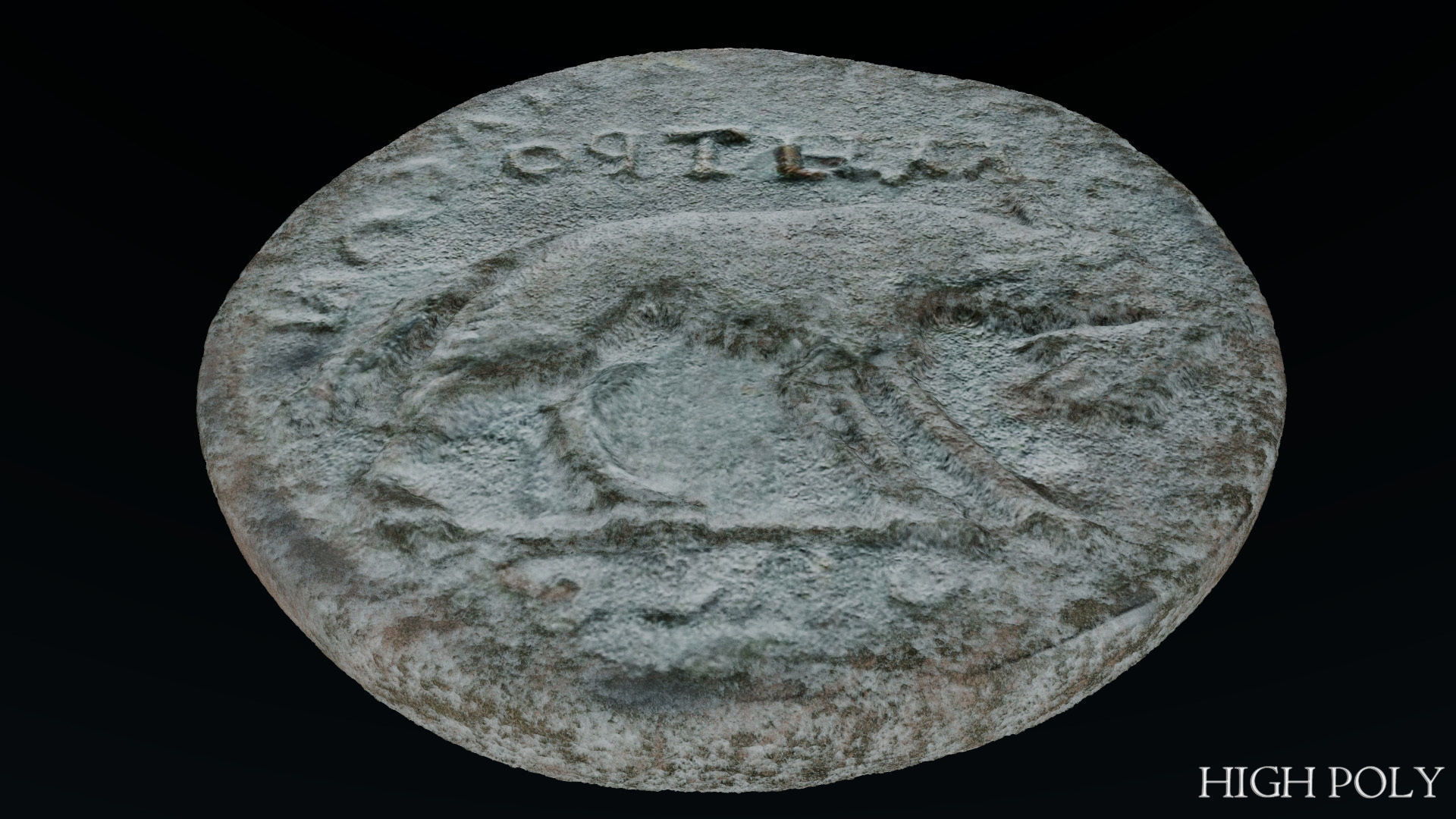 Lykaonia Coin 1 Low-poly 3D model_13