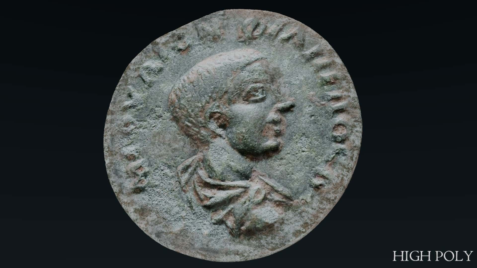 Lykaonia Coin 1 Low-poly 3D model_4