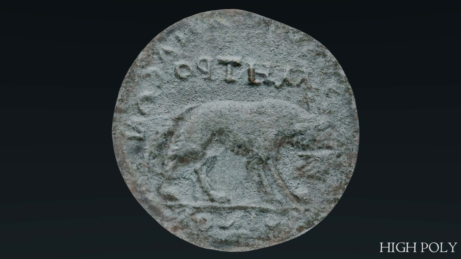 Lykaonia Coin 1 Low-poly 3D model_3