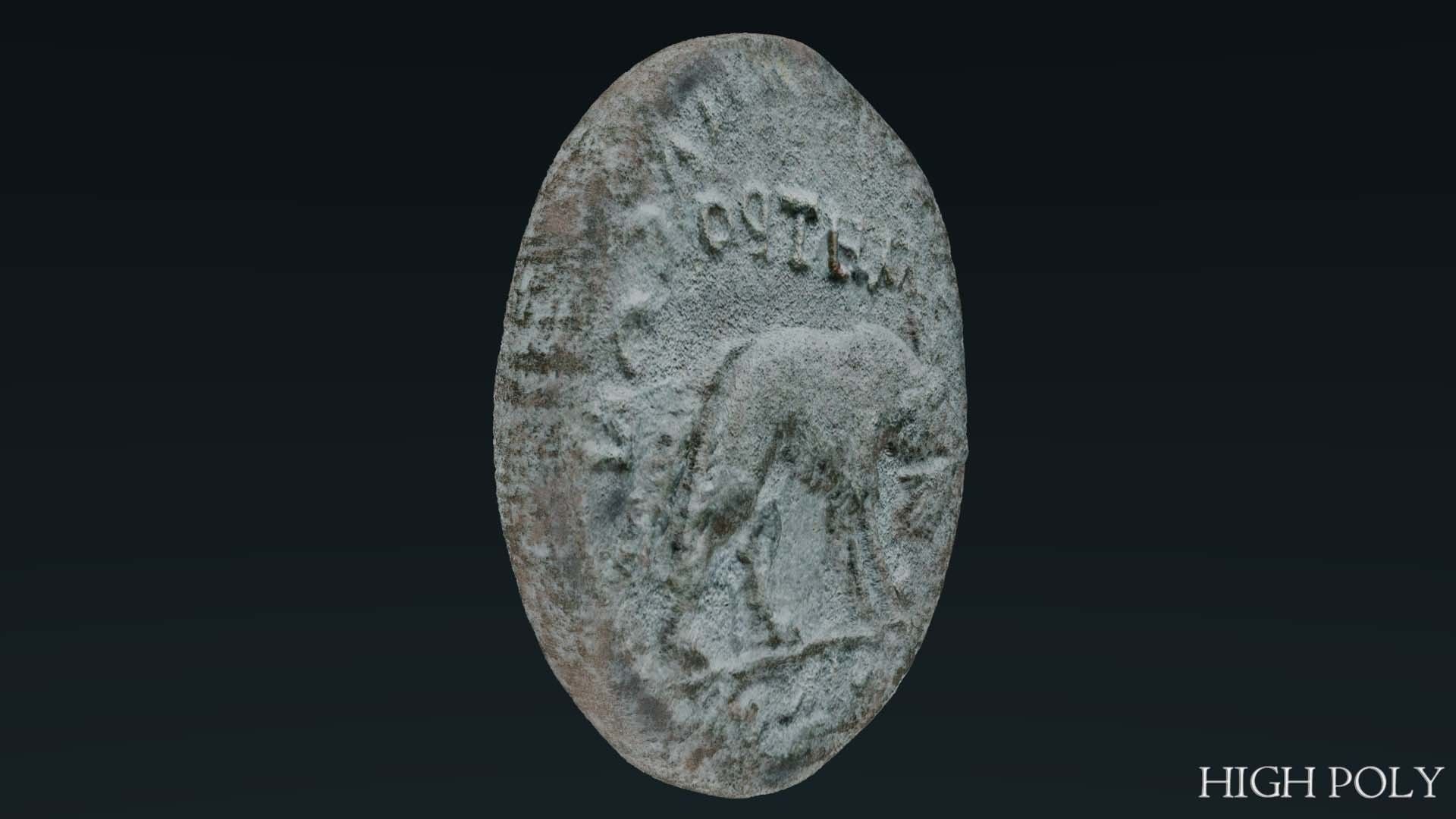 Lykaonia Coin 1 Low-poly 3D model_7