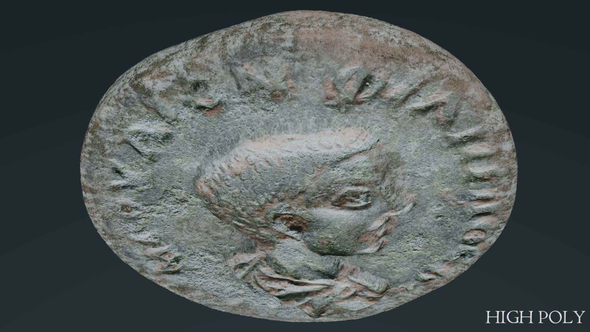 Lykaonia Coin 1 Low-poly 3D model_10