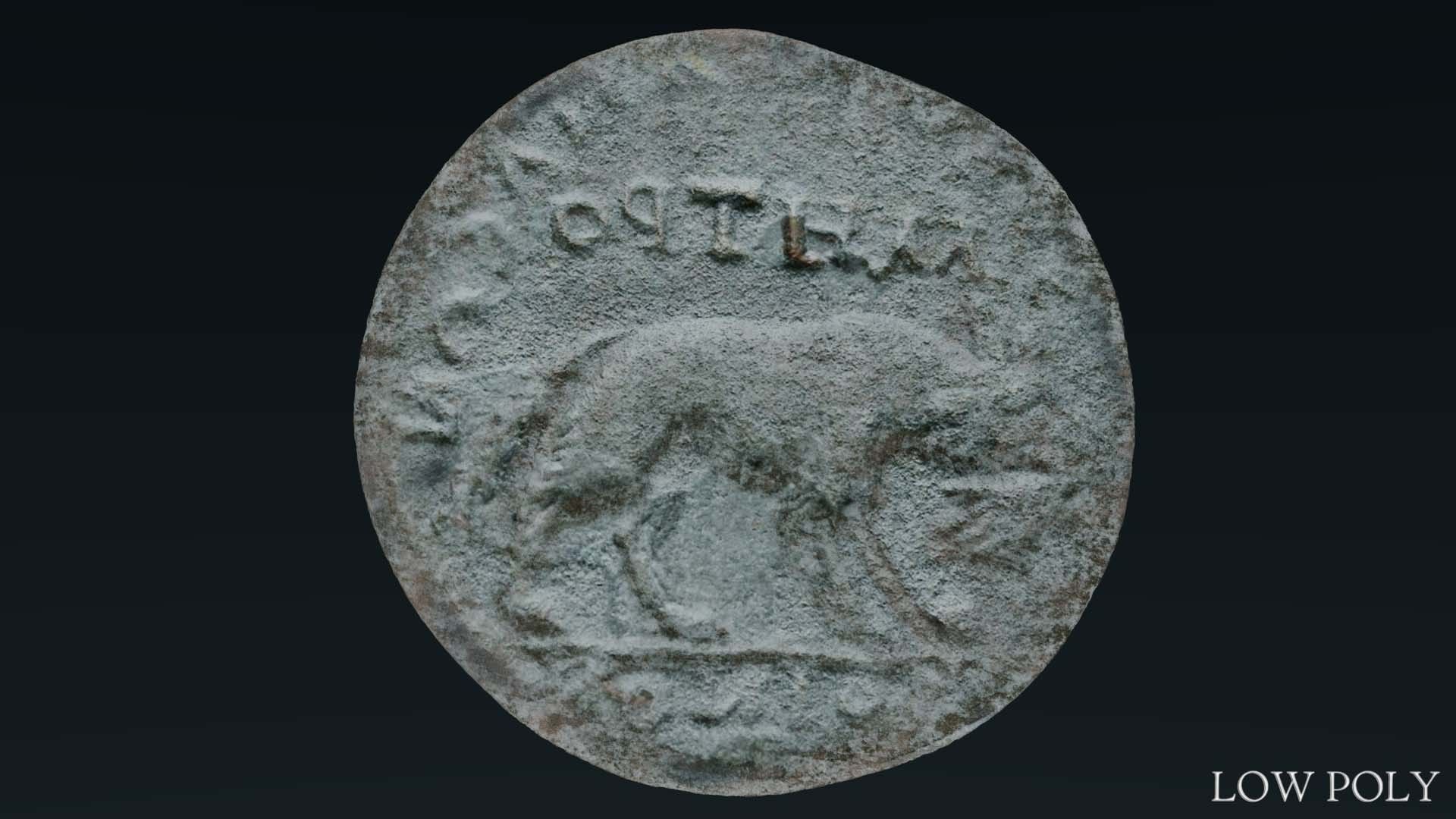 Lykaonia Coin 1 Low-poly 3D model_17