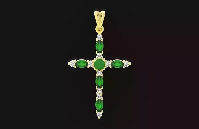 elegant female cross with stones marquise lightweight 522 