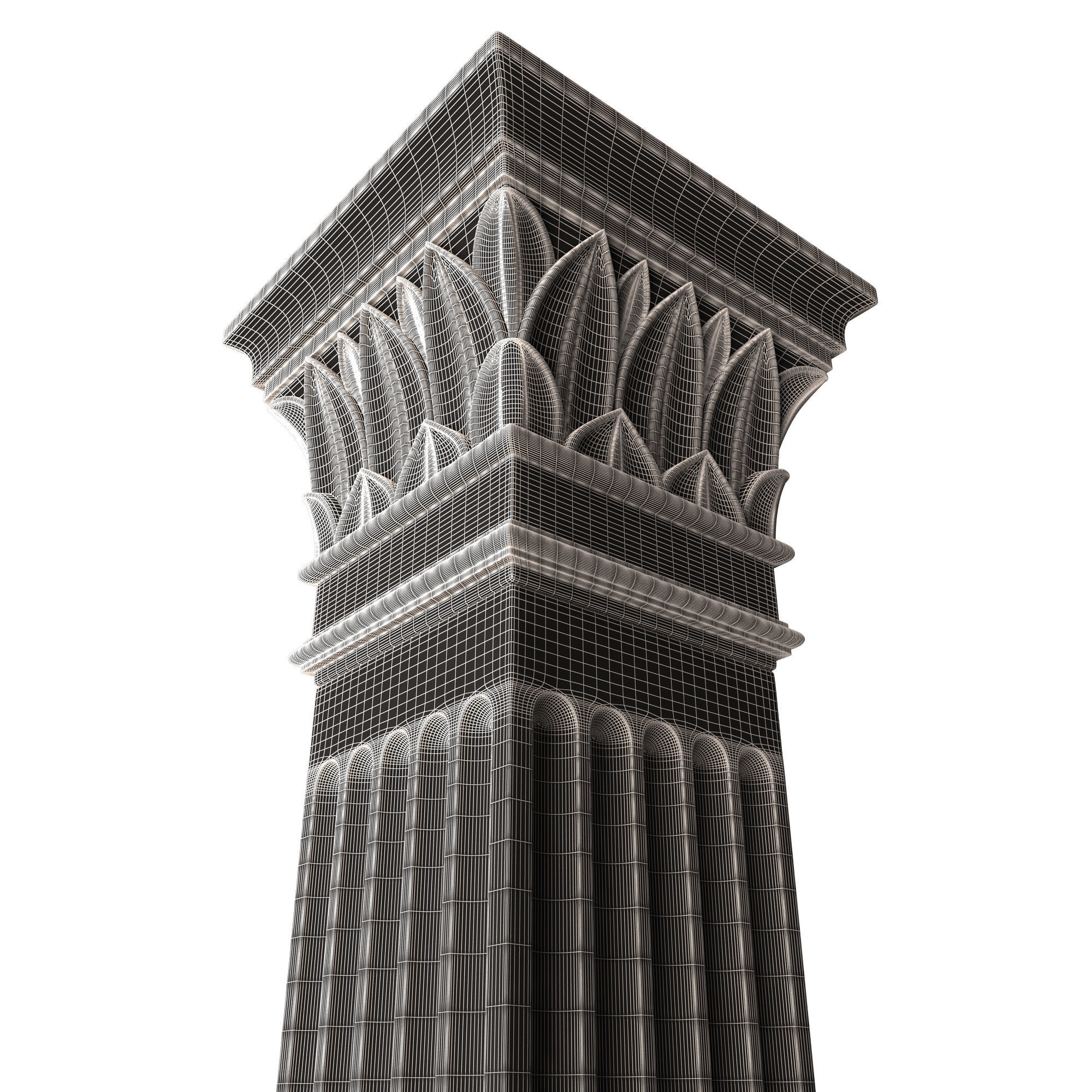 Column Capital 0402 Low-poly 3D model_8