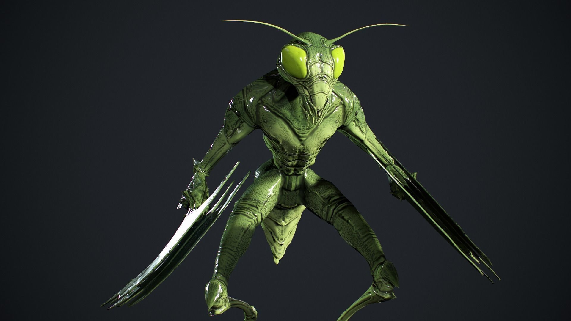 Insect Creature 2 Low-poly 3D model_9