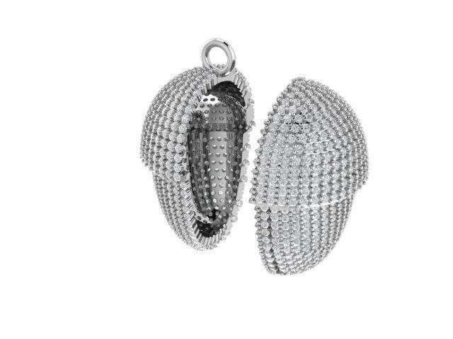 pendants pair of earrings gold with diamonds 3D print model_2