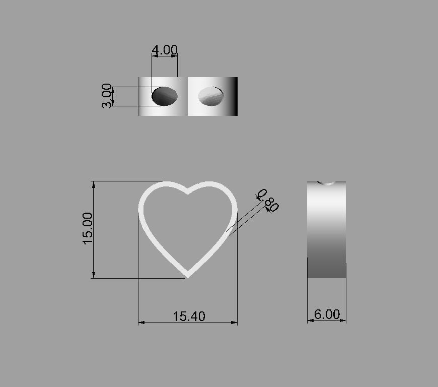 Minimalist Heart Pendants 3D print model_3