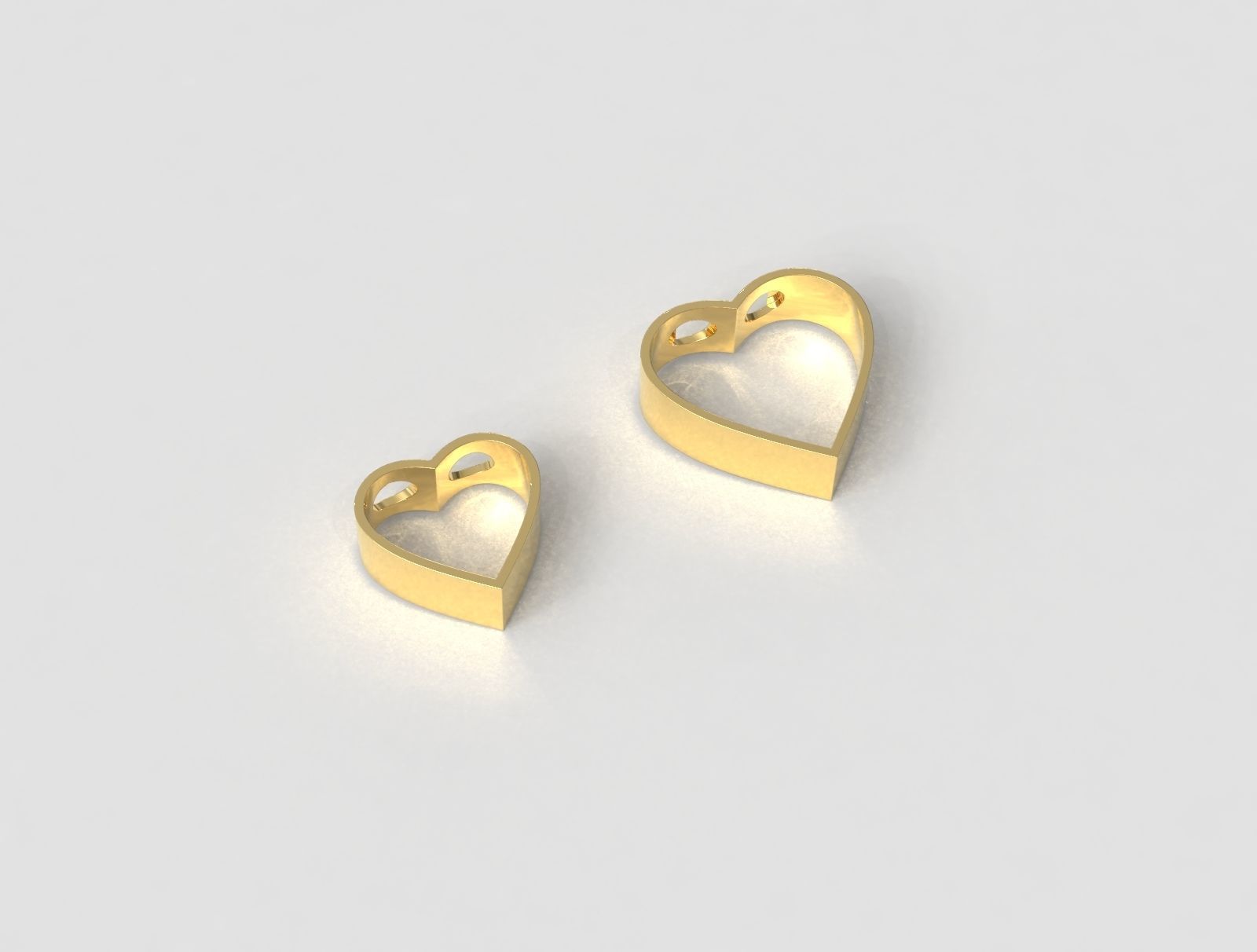 Minimalist Heart Pendants 3D print model_2