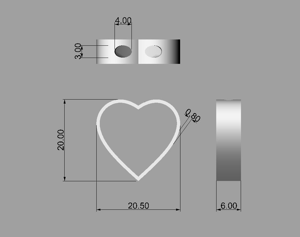 Minimalist Heart Pendants 3D print model_4