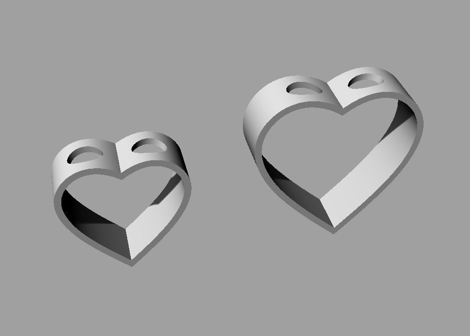 Minimalist Heart Pendants 3D print model_9