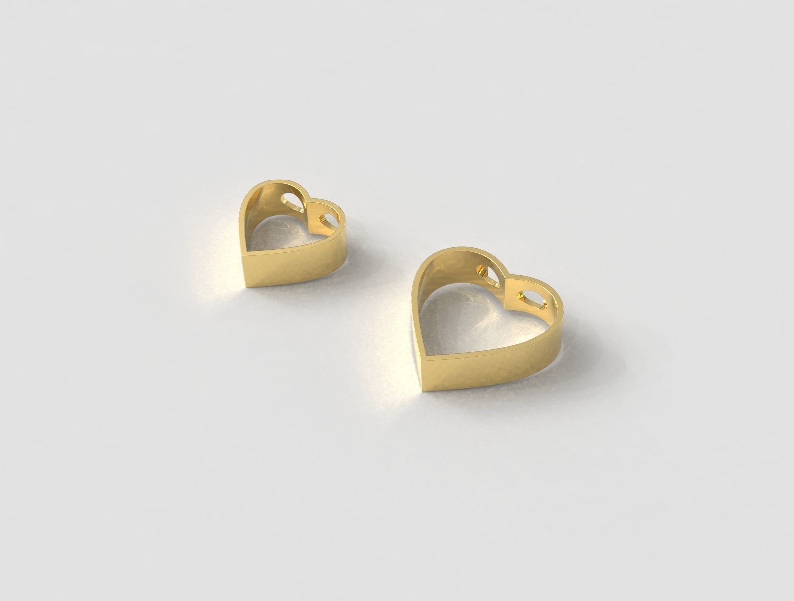 Minimalist Heart Pendants 3D print model_1