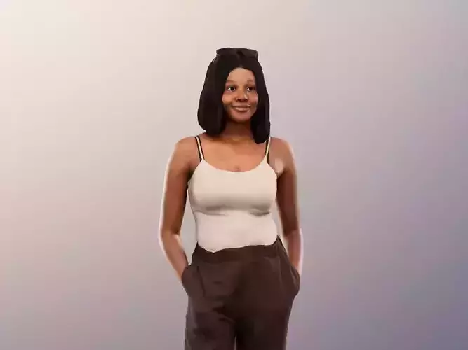 Reina 13482 - Standing Casual Black Woman