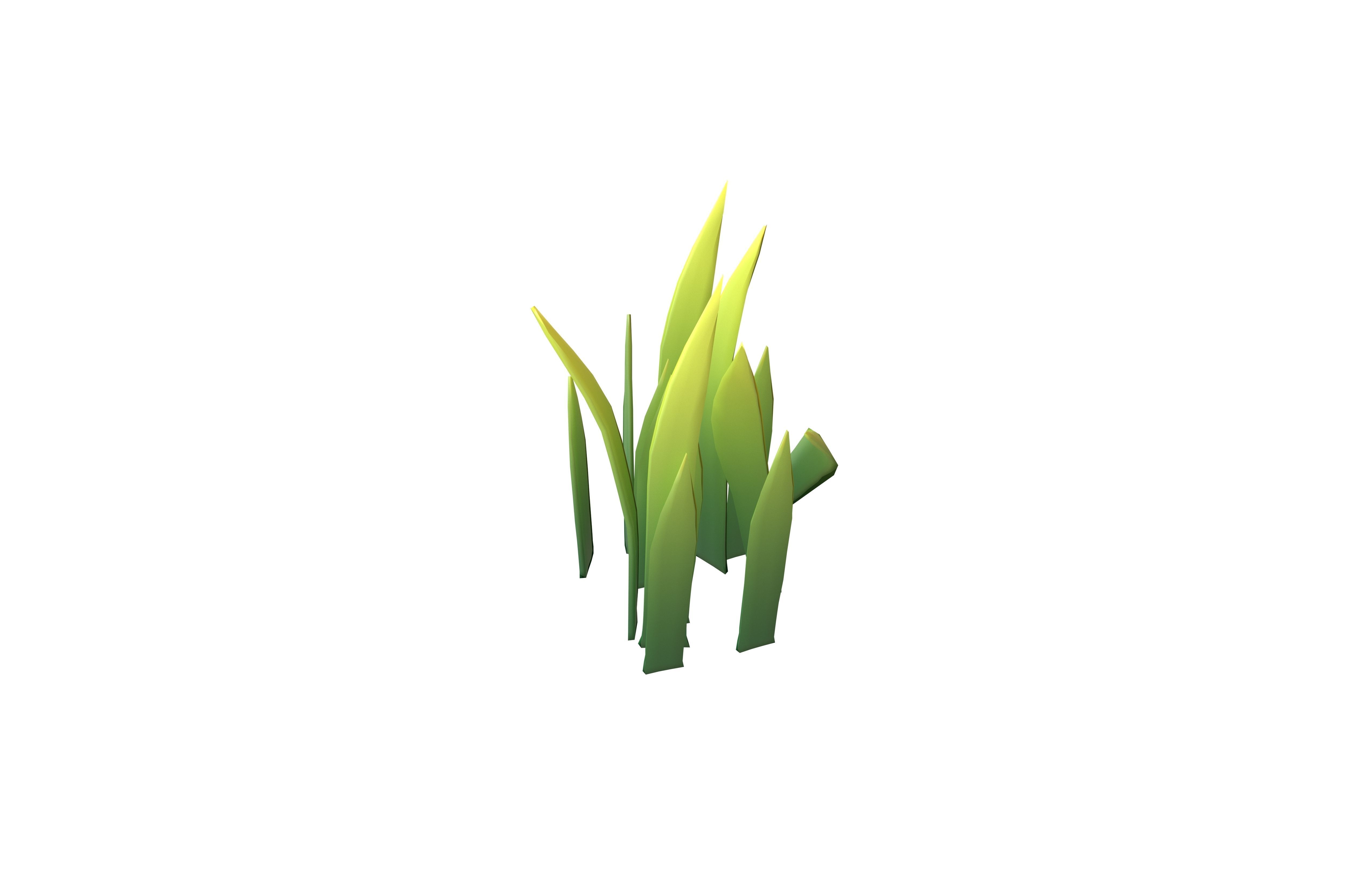 Cartoon Grass v3 003 Low-poly 3D model_2