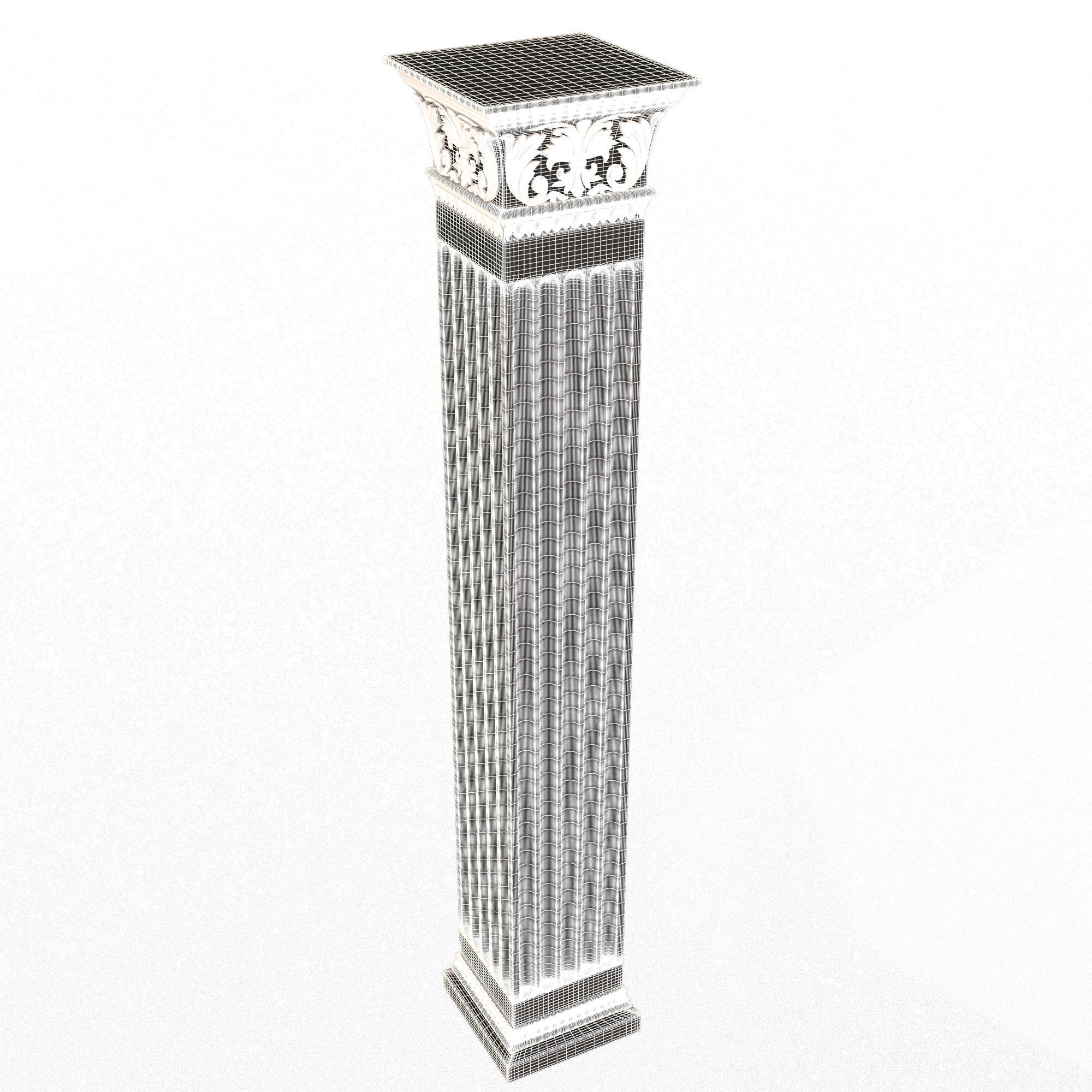 Column Capital 0502 Low-poly 3D model_7