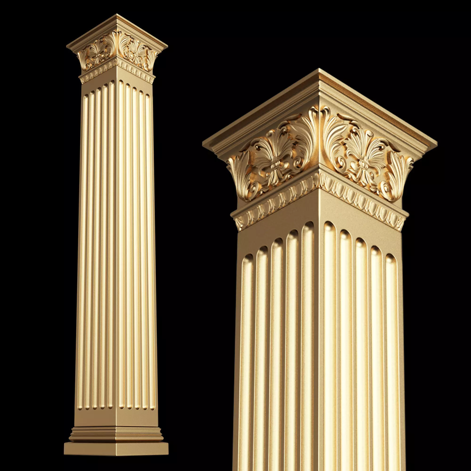 Column Capital 0502 Low-poly 3D model_0