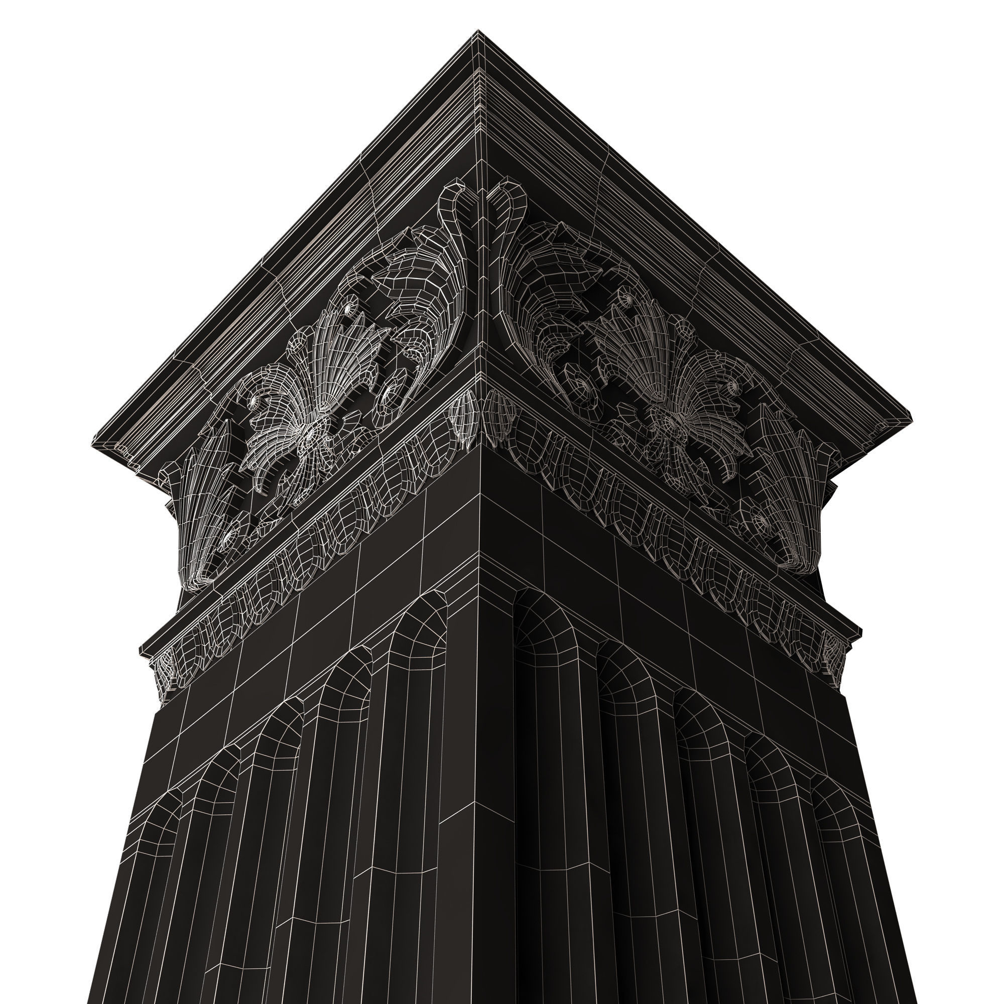 Column Capital 0502 Low-poly 3D model_16