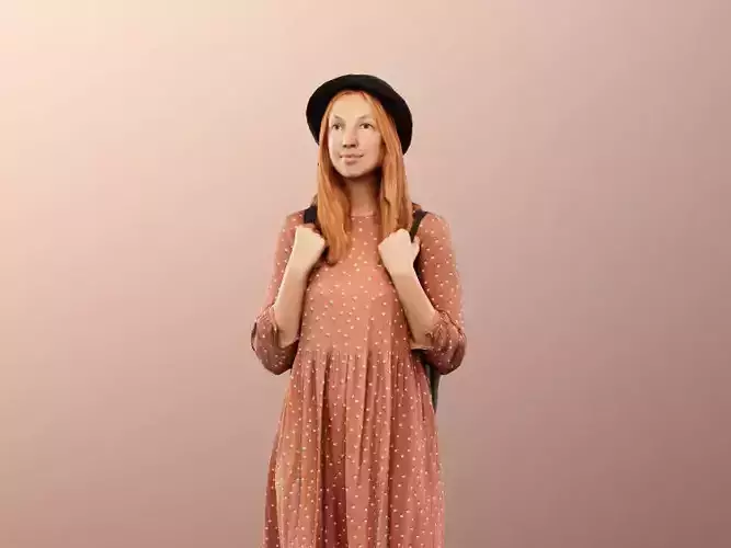 Melina 13471 - Walking Woman In Long Dress