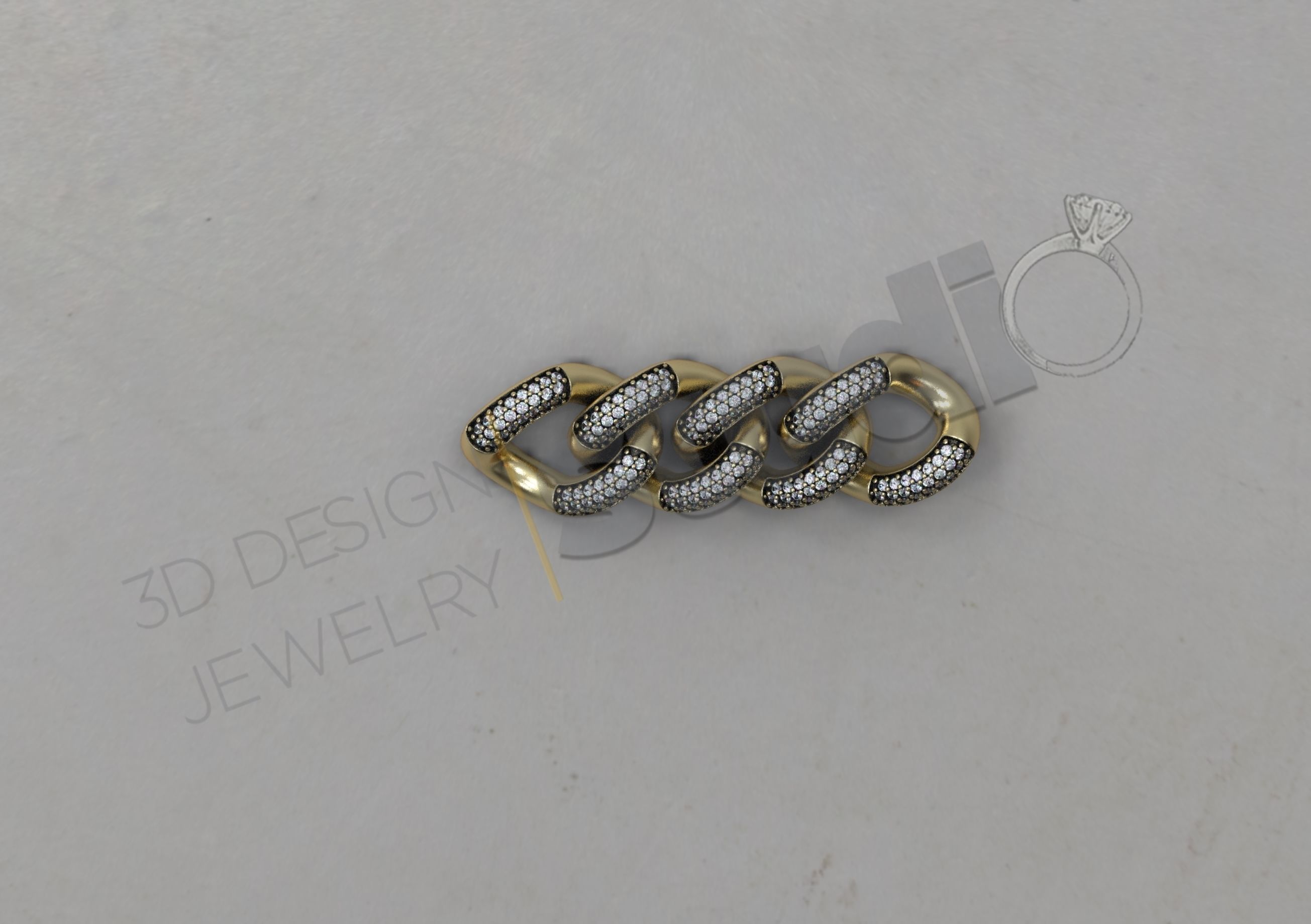 Luxury detailed cuban chainlink model 3D print model_3