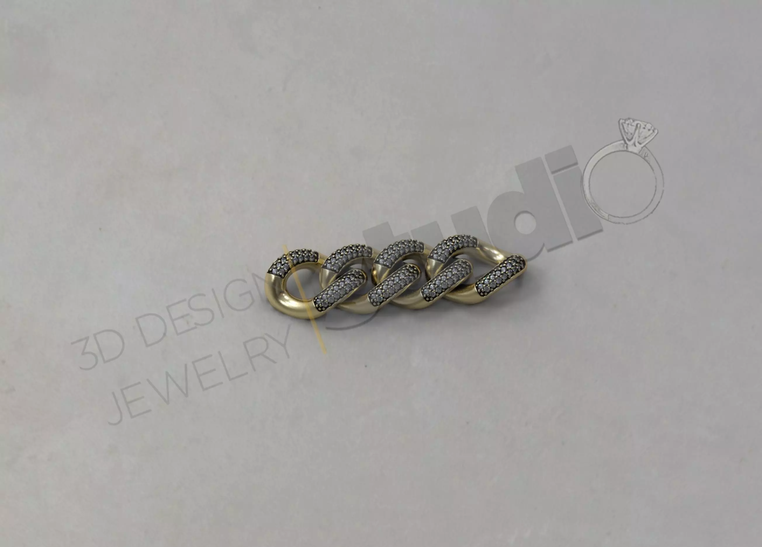 Luxury detailed cuban chainlink model 3D print model_0