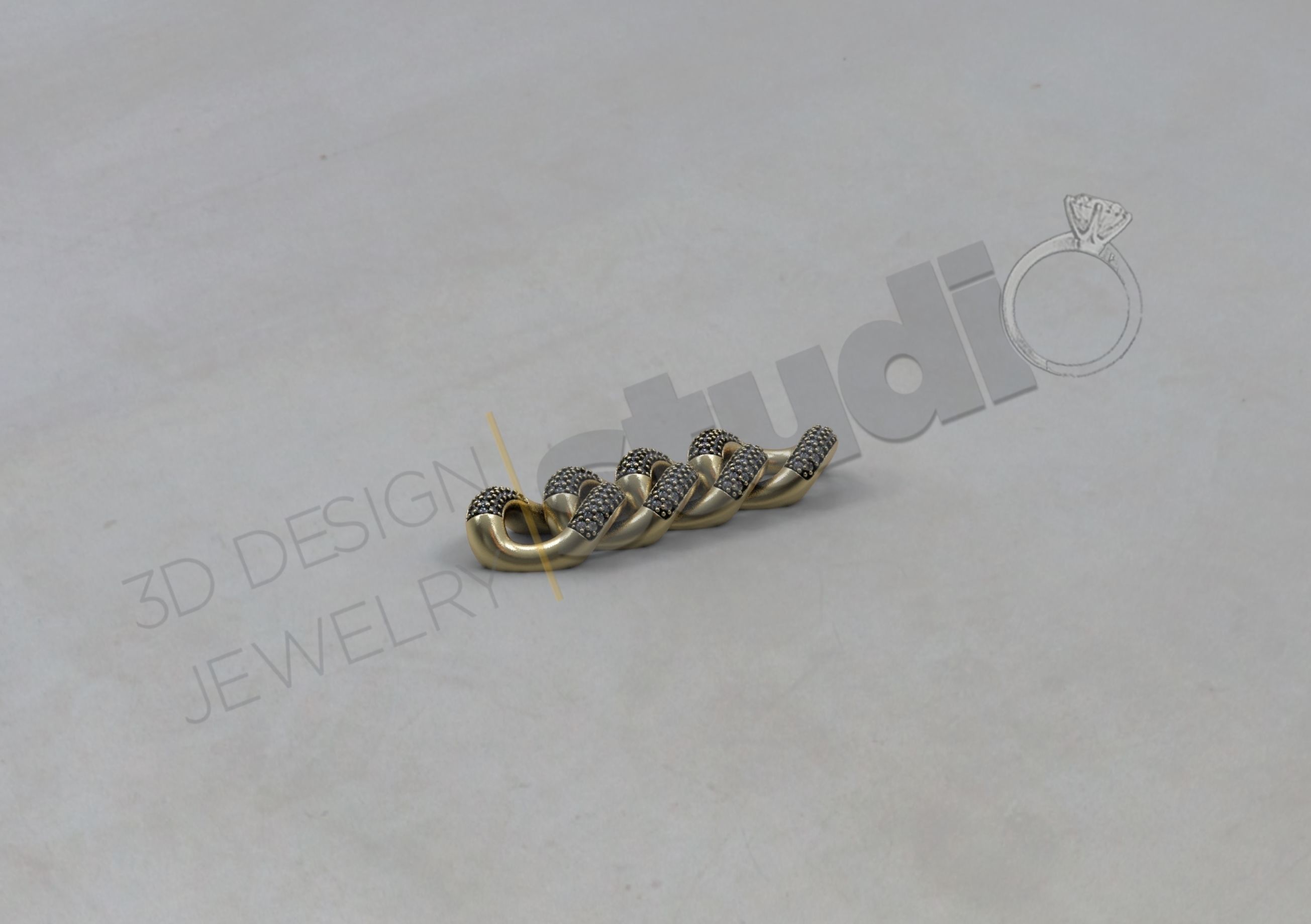 Luxury detailed cuban chainlink model 3D print model_1