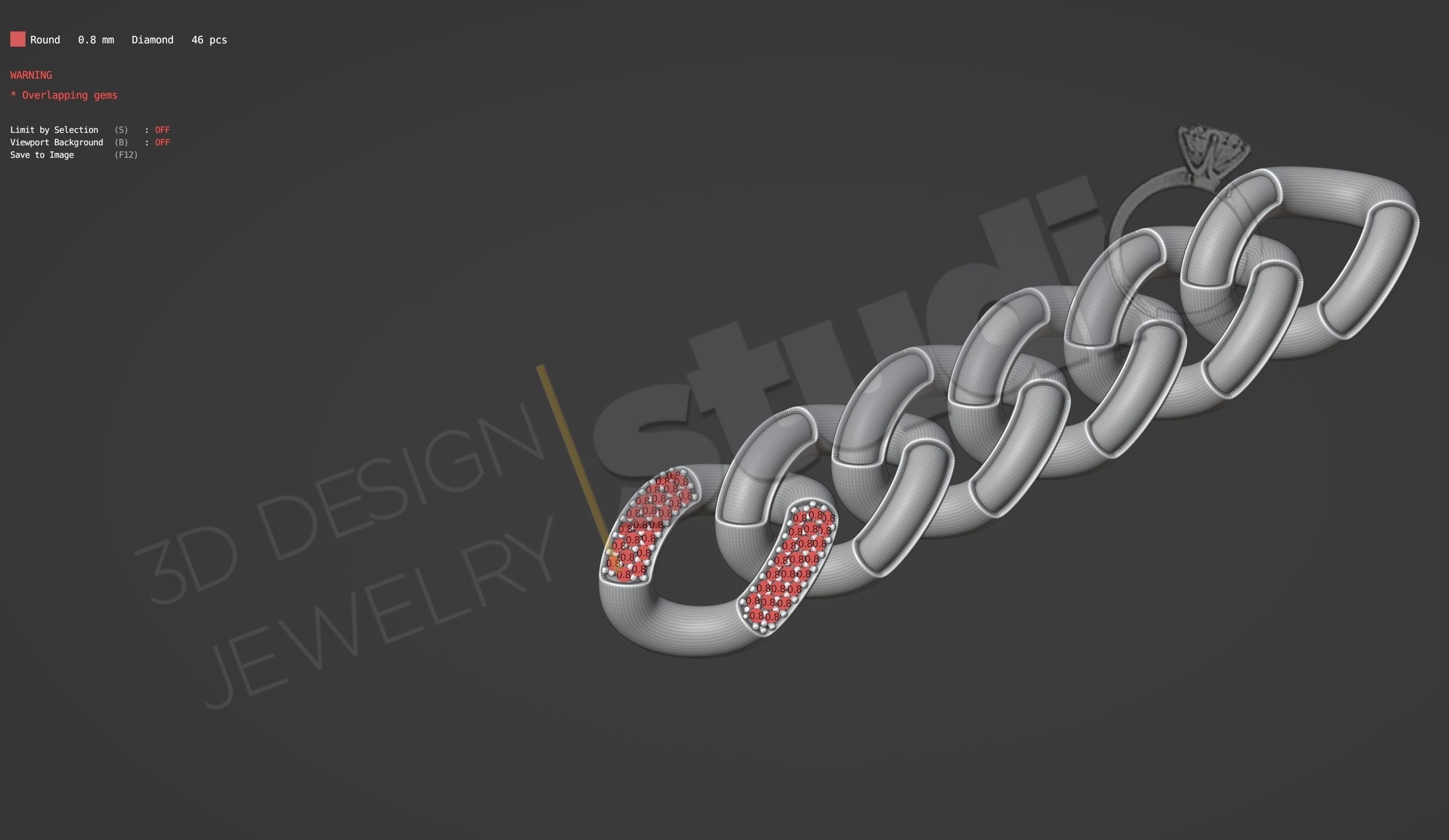 Luxury detailed cuban chainlink model 3D print model_4