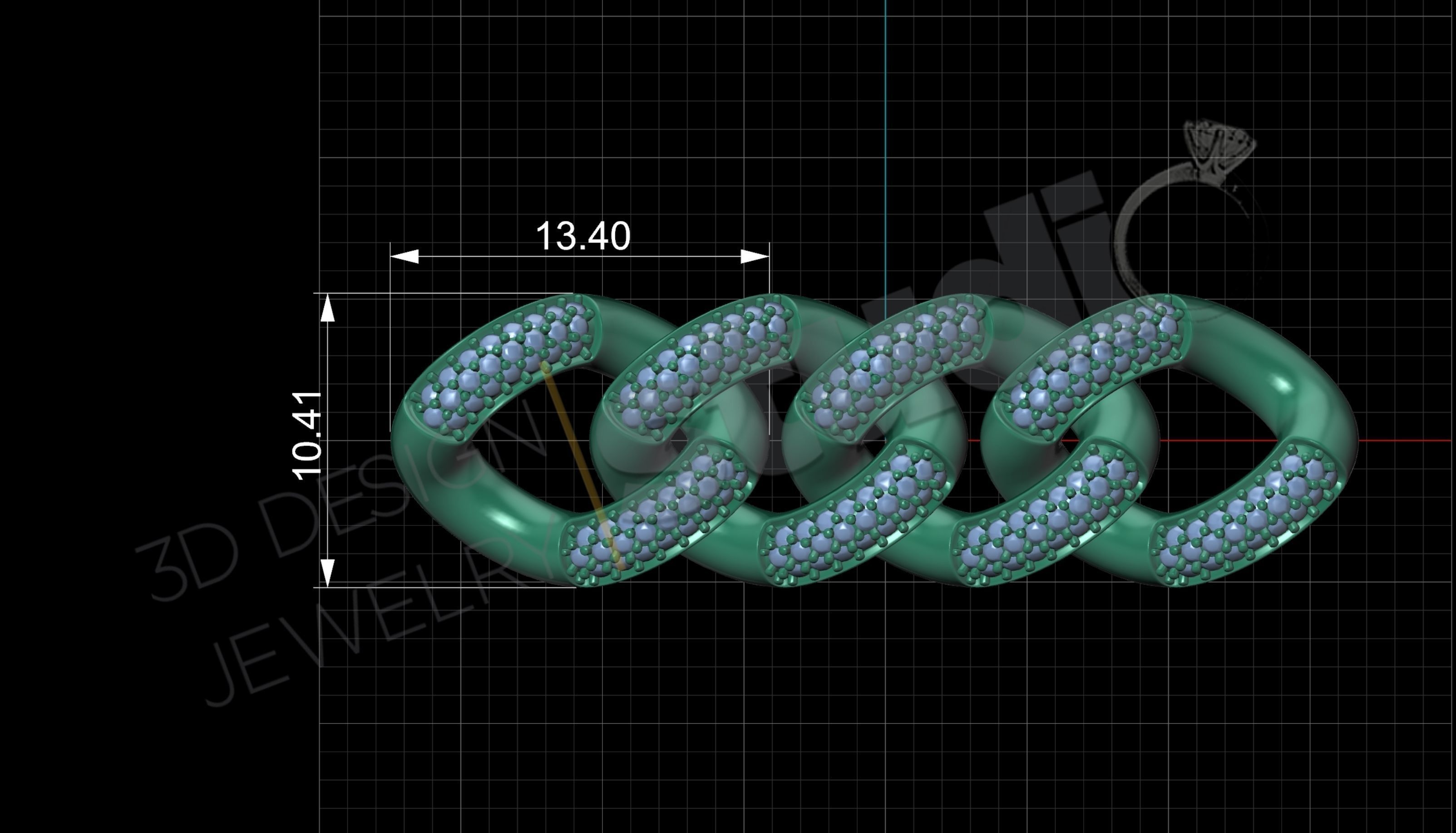 Luxury detailed cuban chainlink model 3D print model_5