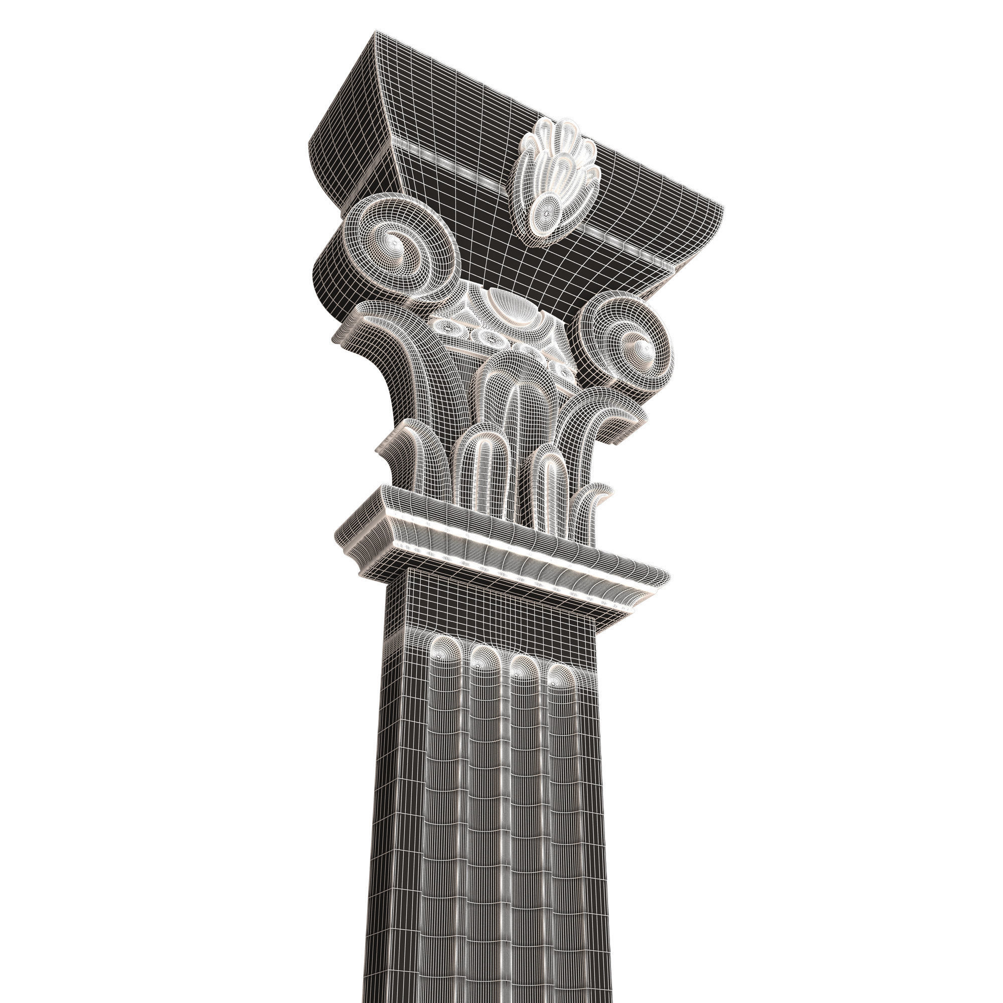 Column Capital 0603 Low-poly 3D model_9