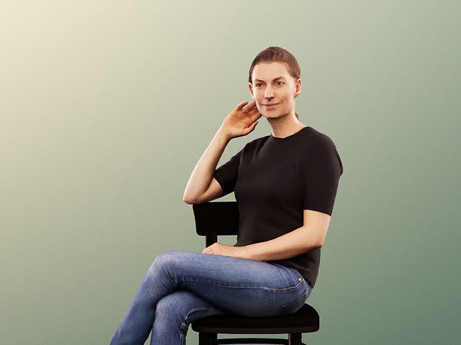 Abby 13369 - Sitting Casual Woman Low-poly 3D model