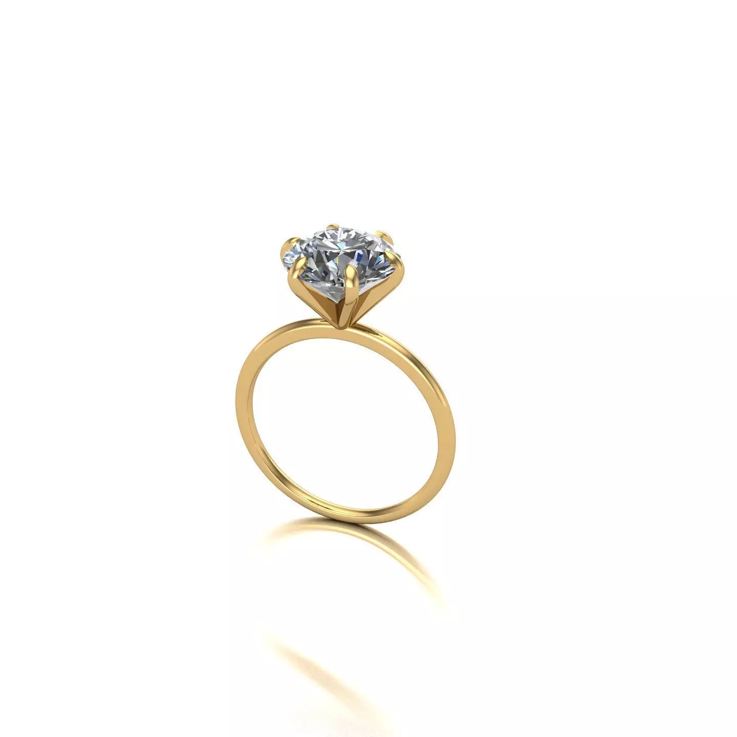 12mm round center engagement ring 3D print model