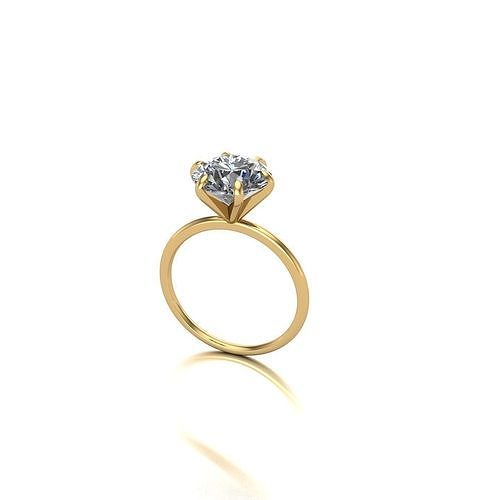 12mm round center engagement ring 3D print model