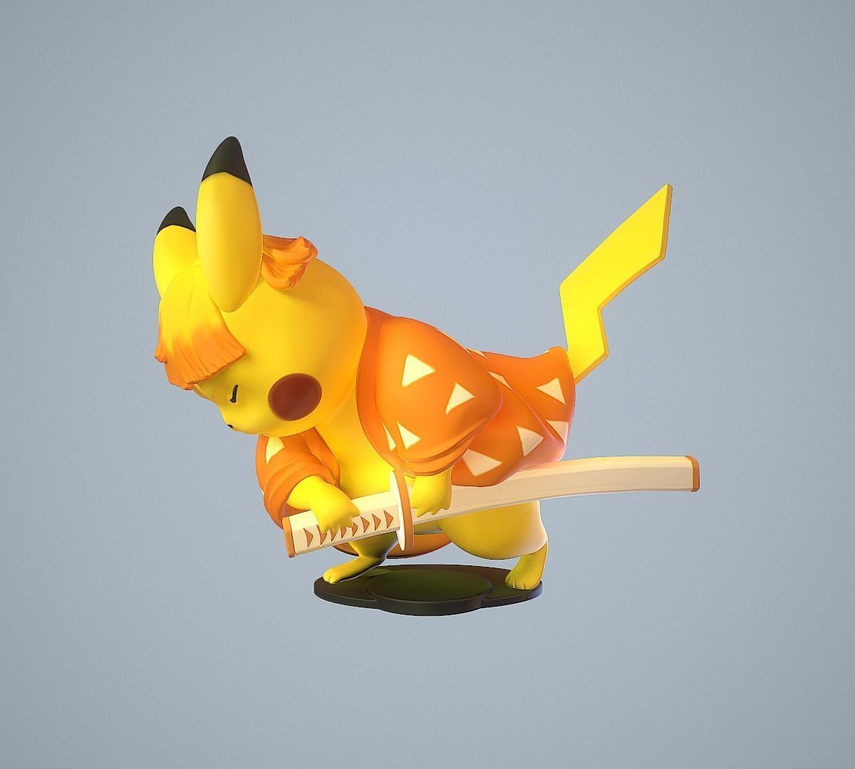 Zenitsu Pikachu 3D print model_3