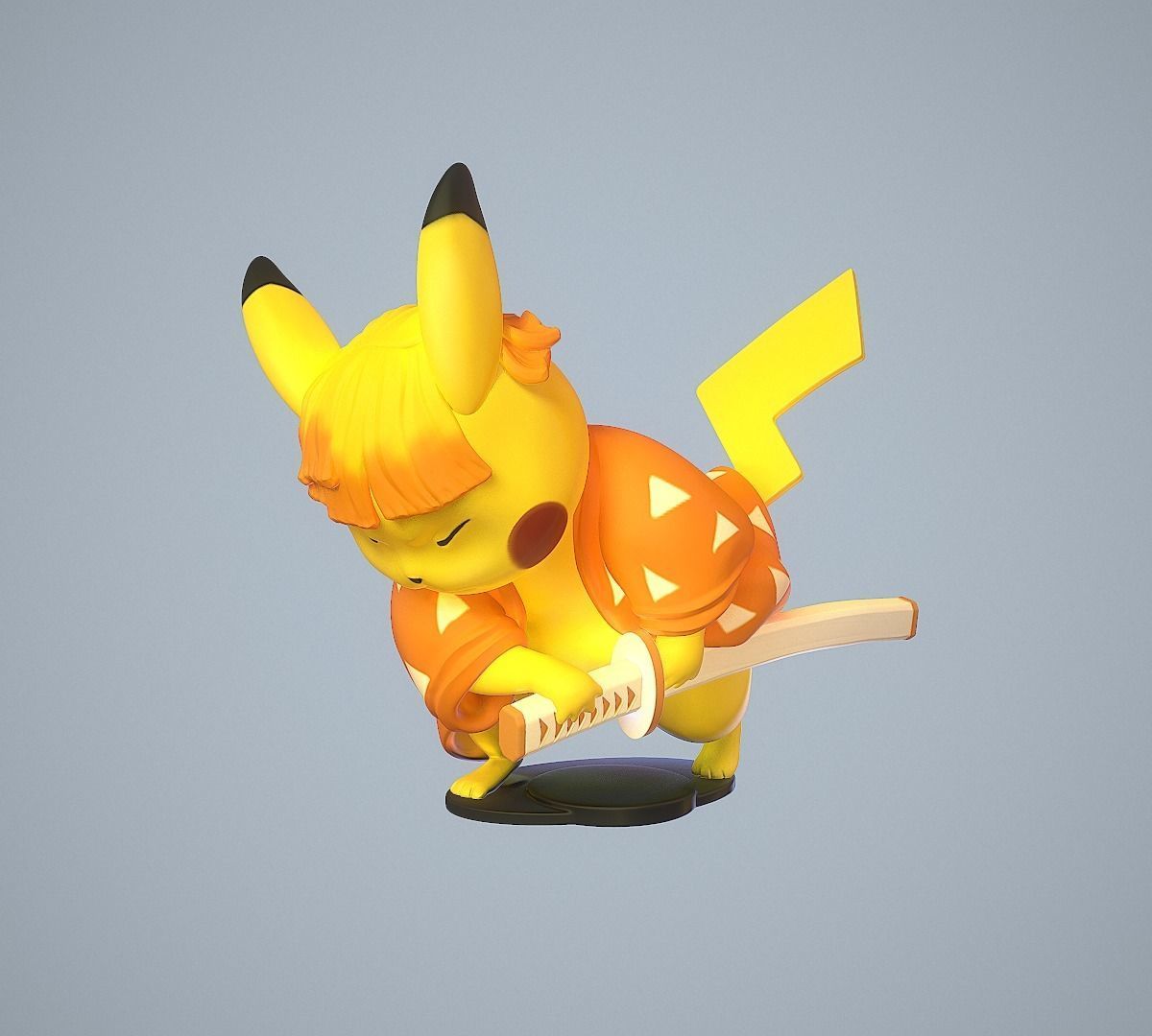 Zenitsu Pikachu 3D print model_2