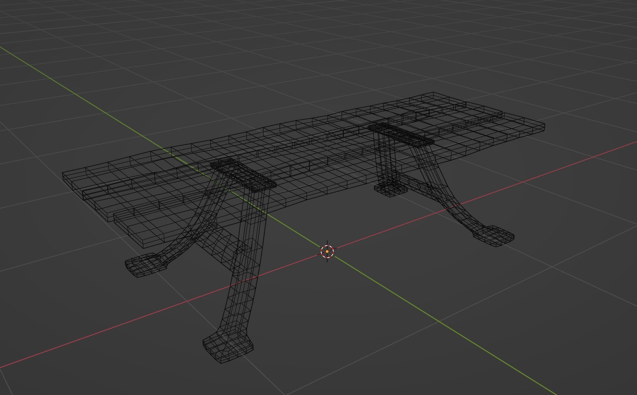 Antique wood table Low-poly 3D model_6