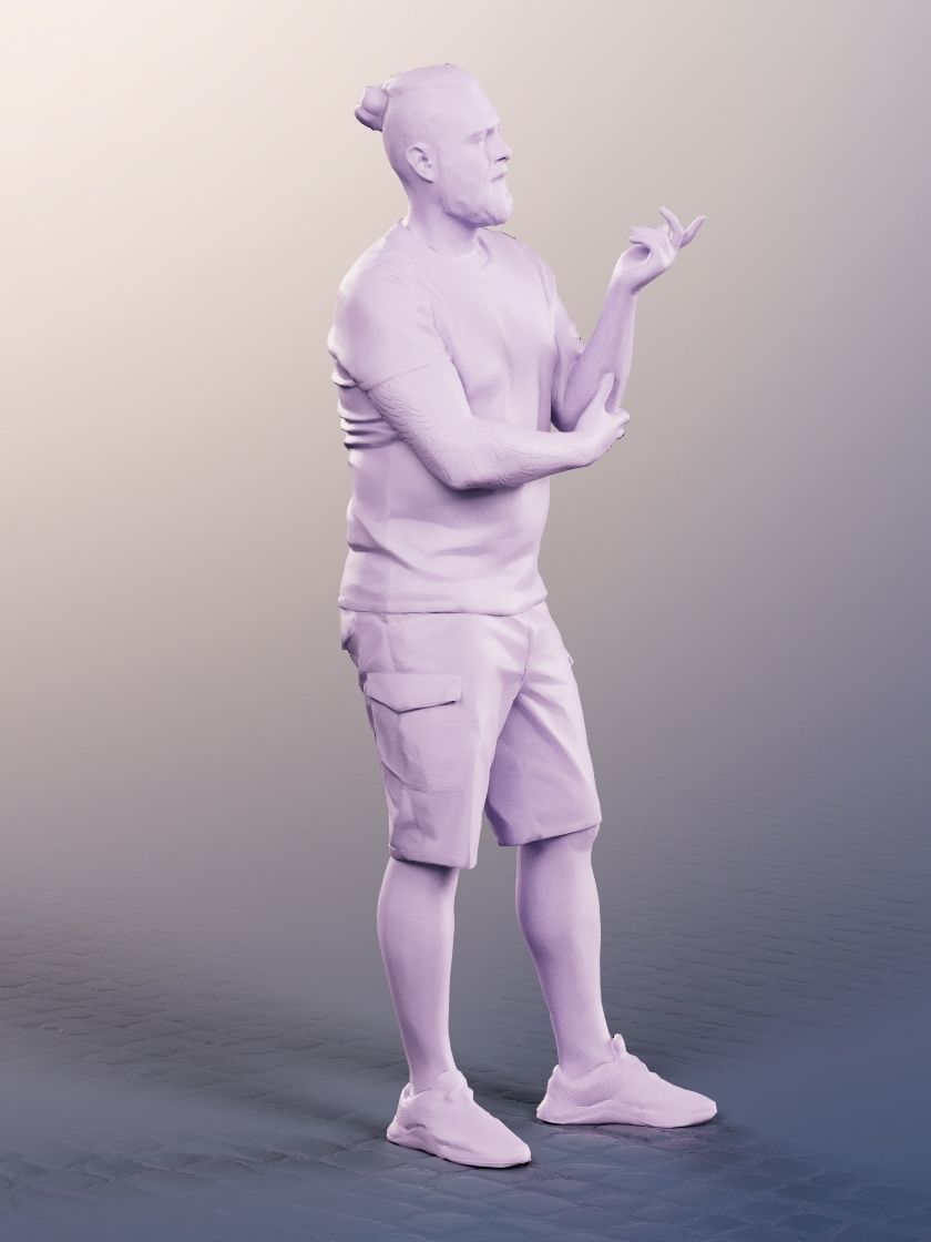 Olaf 13326 - Standing Casual Man Talking Low-poly 3D model_5