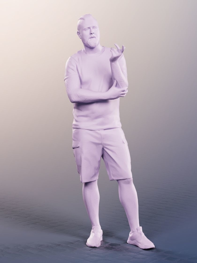 Olaf 13326 - Standing Casual Man Talking Low-poly 3D model_4