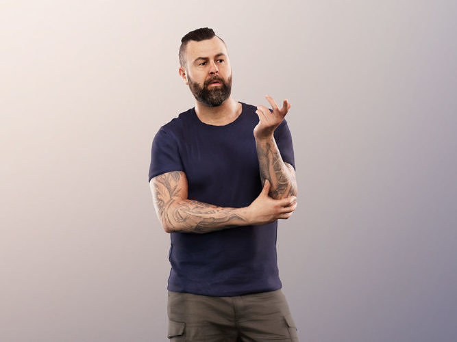 Olaf 13326 - Standing Casual Man Talking Low-poly 3D model
