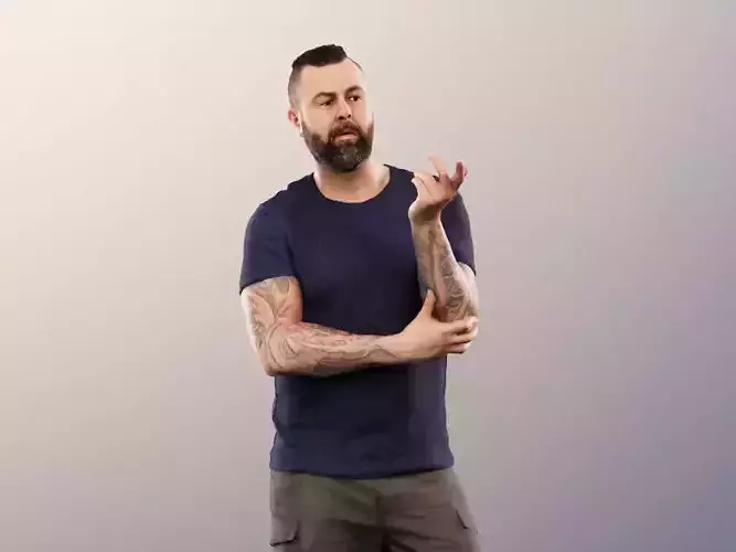 Olaf 13326 - Standing Casual Man Talking Low-poly 3D model