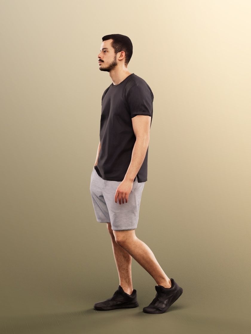 Sandro 13283 - Walking Casual Young Man Low-poly 3D model_3