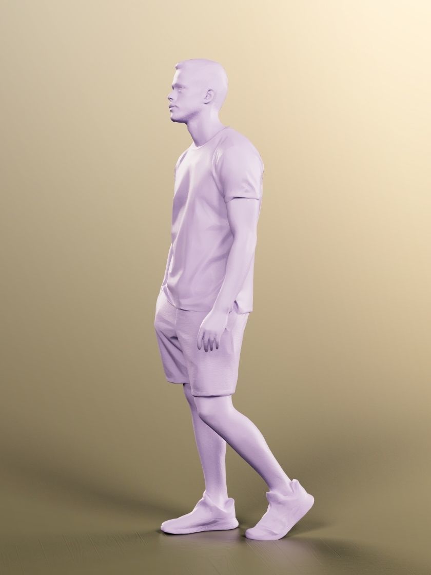 Sandro 13283 - Walking Casual Young Man Low-poly 3D model_5