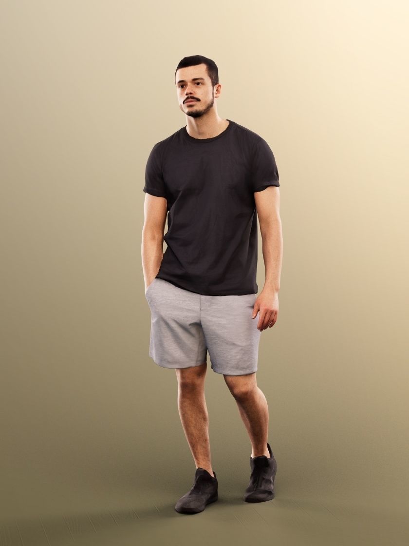 Sandro 13283 - Walking Casual Young Man Low-poly 3D model_2