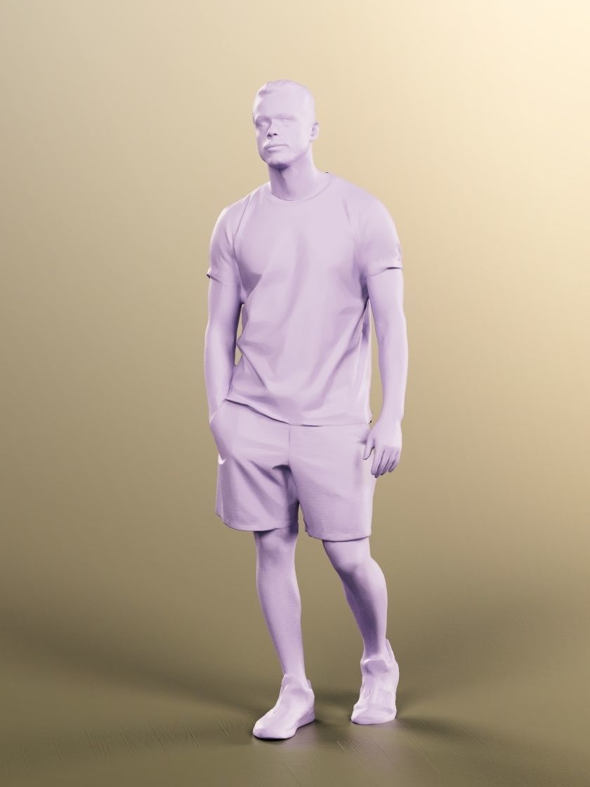 Sandro 13283 - Walking Casual Young Man Low-poly 3D model_4