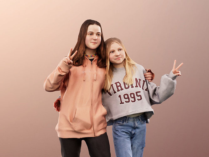 Jasmin Georgia 13181 - Standing Casual Girls Low-poly 3D model