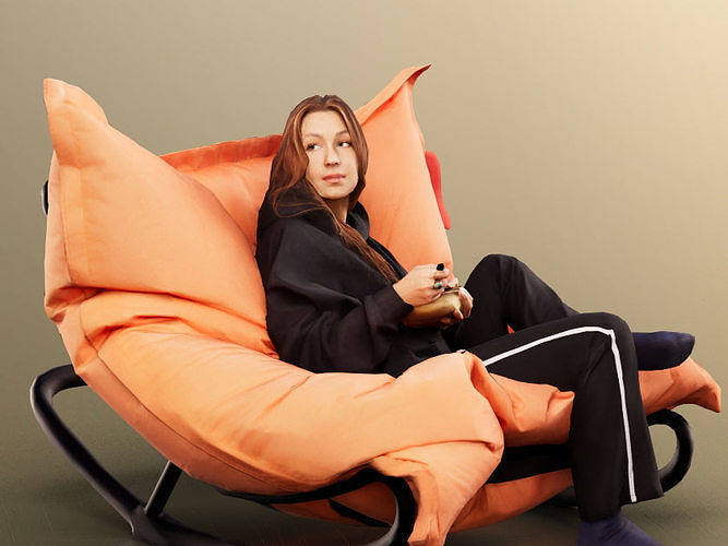 Annika 13173 - Sitting Casual Woman Beanbag Low-poly 3D model