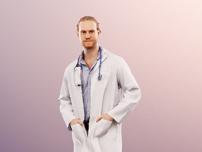Joel 13145 - Standing Doktor With Stethoscope  Low-poly 3D model
